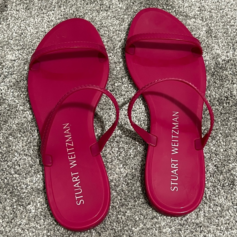 STUART WEITZMAN  Sawyer Slide Dual-Band Jelly Flat Sandals
